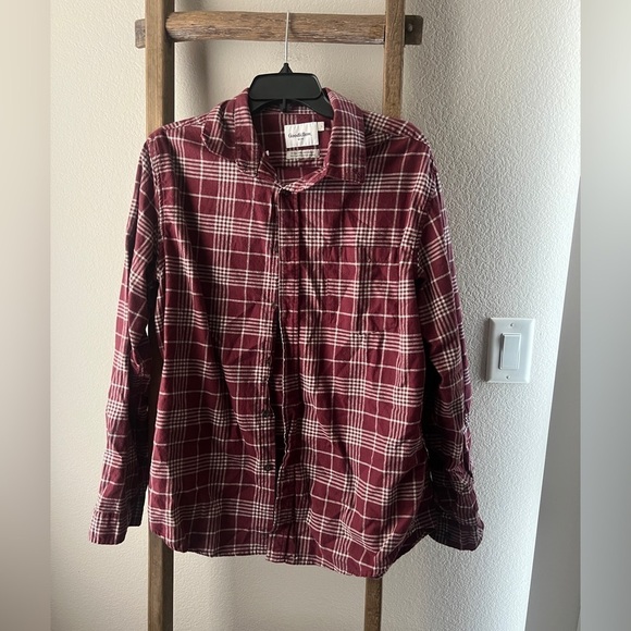 Goodfellow & Co Other - GOODFELLOW - men’s Burgundy Plaid Cotton Shirt size L